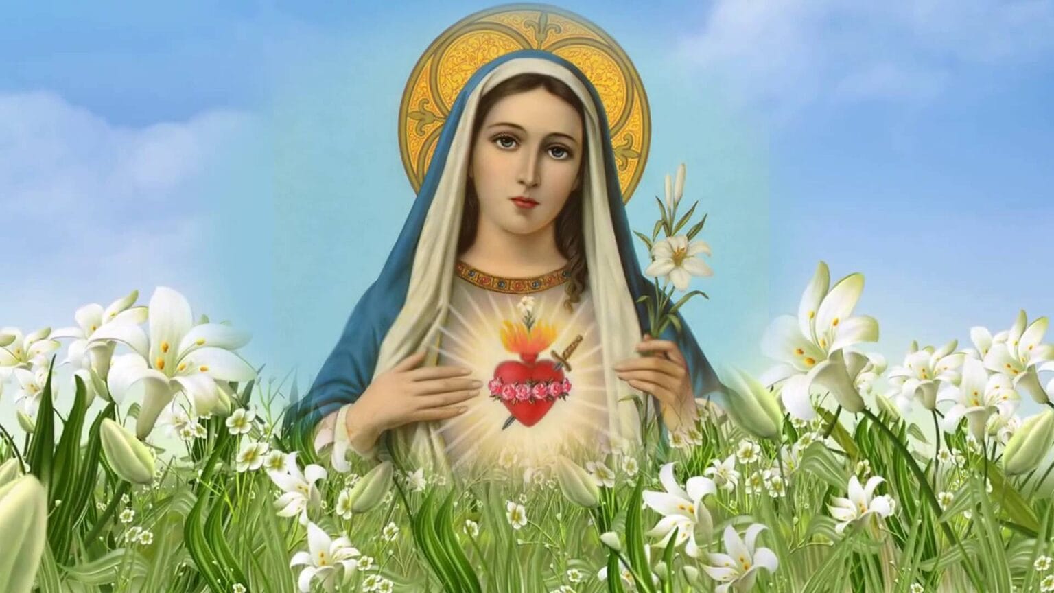 Tranh công giáo Đức Mẹ Maria hiện ra